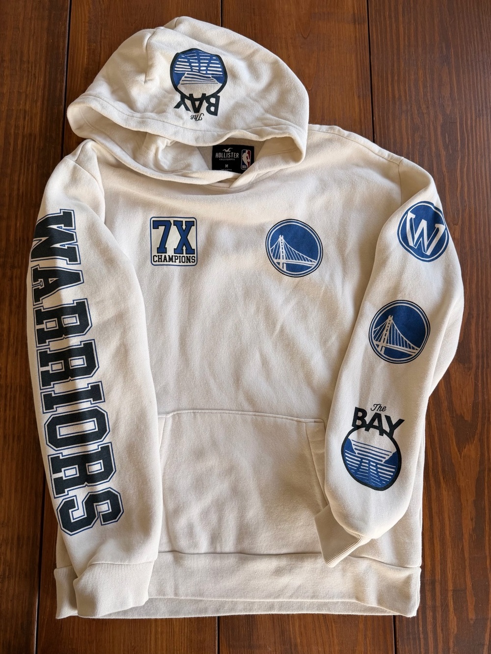 Hollister White Warriors Graphic Crewneck Hoodie